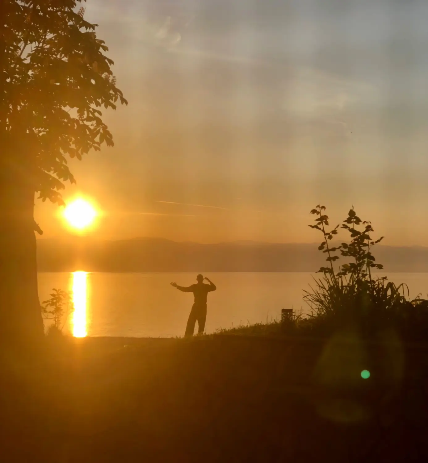 Markus C. Wicke genießt den Sonnenaufgang